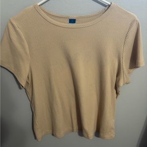 Cream Fitted Crop Top